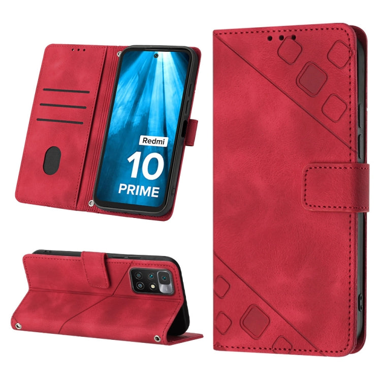 For Xiaomi Redmi 10 Prime+ 5G Skin-feel Embossed Leather Phone Case