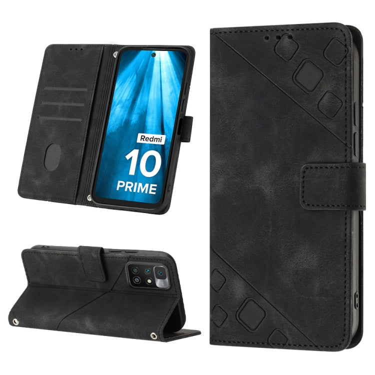 For Xiaomi Redmi 10 Prime+ 5G Skin-feel Embossed Leather Phone Case