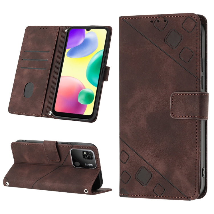 For Xiaomi Redmi 10A Skin-feel Embossed Leather Phone Case