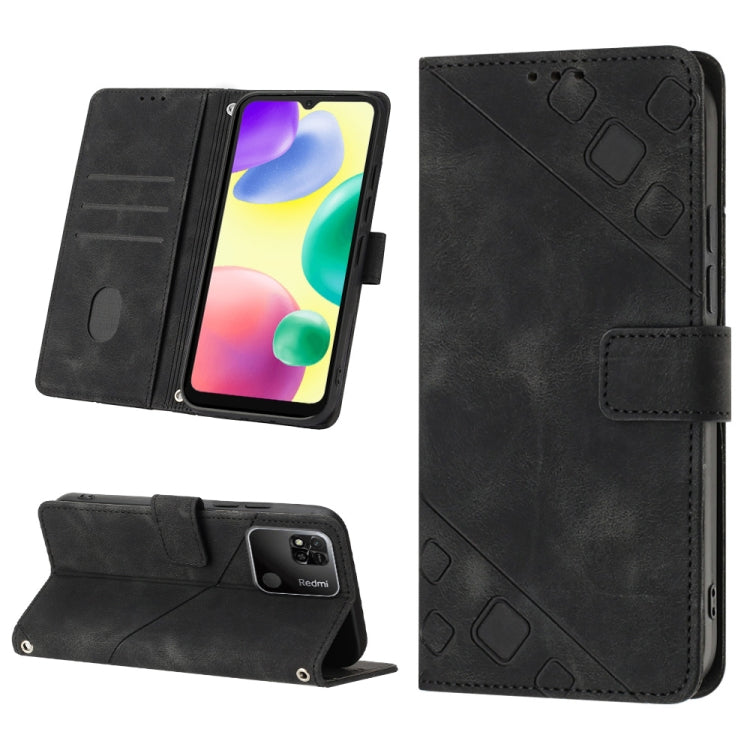 For Xiaomi Redmi 10A Skin-feel Embossed Leather Phone Case