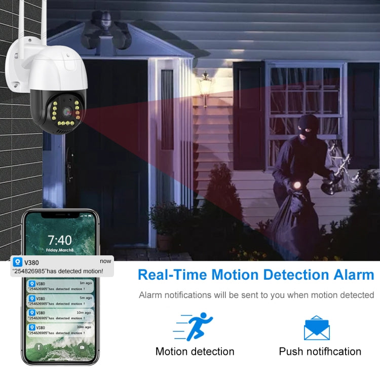 QX72 2MP V380 WiFi Wireless Camera Support Two-way Voice Intercom & Mobile Monitoring, Specification:AU Plug