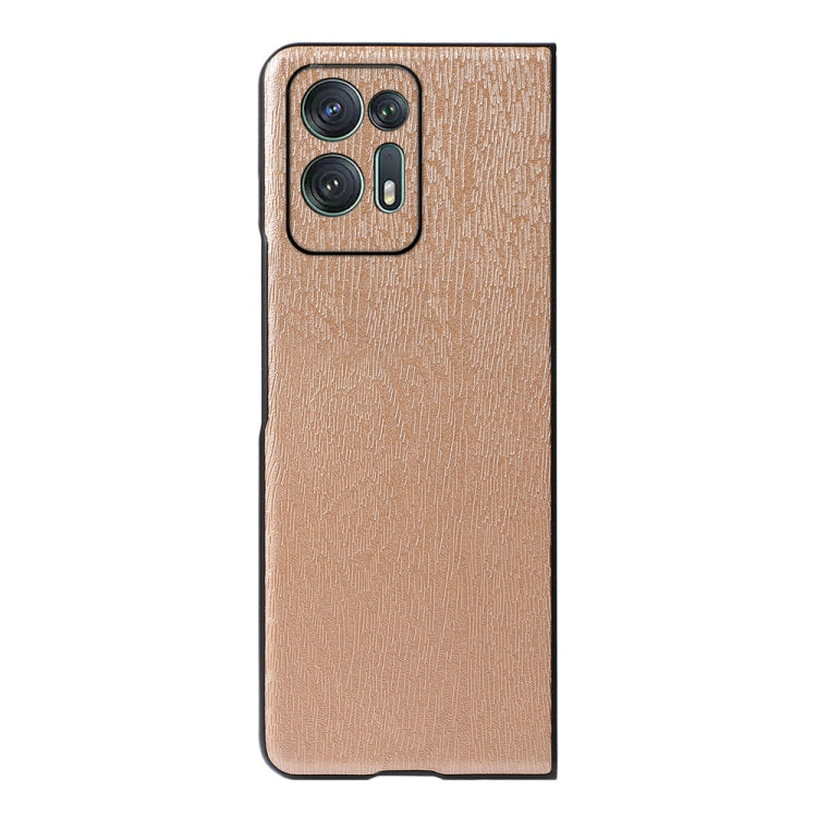 For OPPO Find N2 Wood Texture PU Phone Case