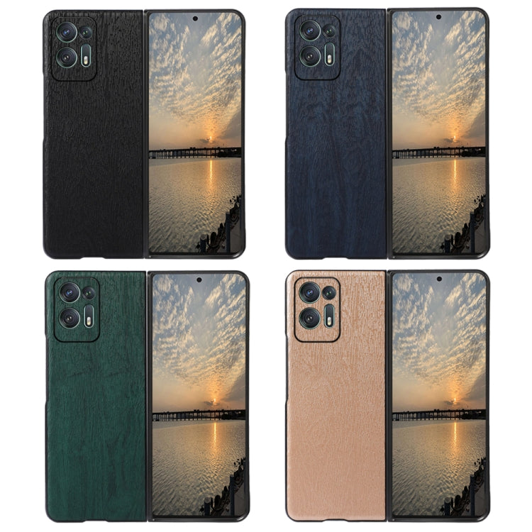 For OPPO Find N2 Wood Texture PU Phone Case