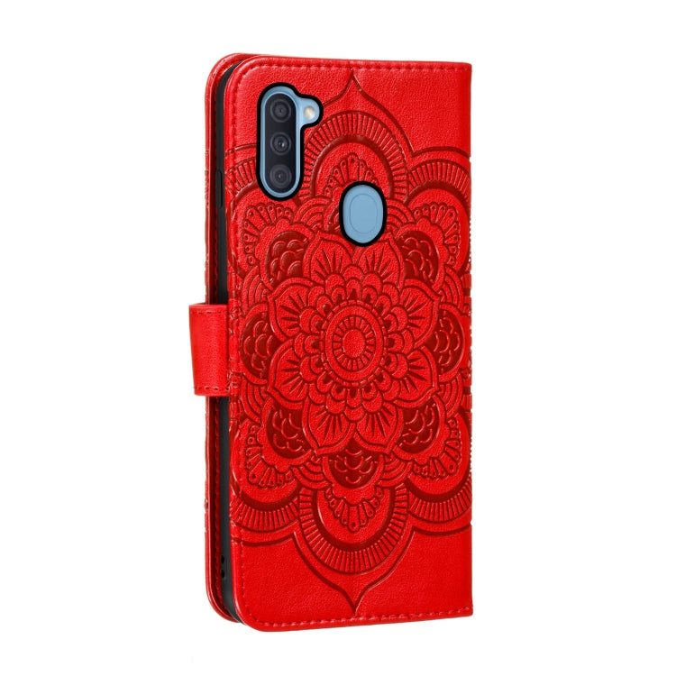 For Galaxy A11 Mandala Embossing Pattern Horizontal Flip PU Leather Case with Holder & Card Slots & Walle & Lanyard