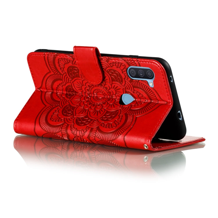 For Galaxy A11 Mandala Embossing Pattern Horizontal Flip PU Leather Case with Holder & Card Slots & Walle & Lanyard