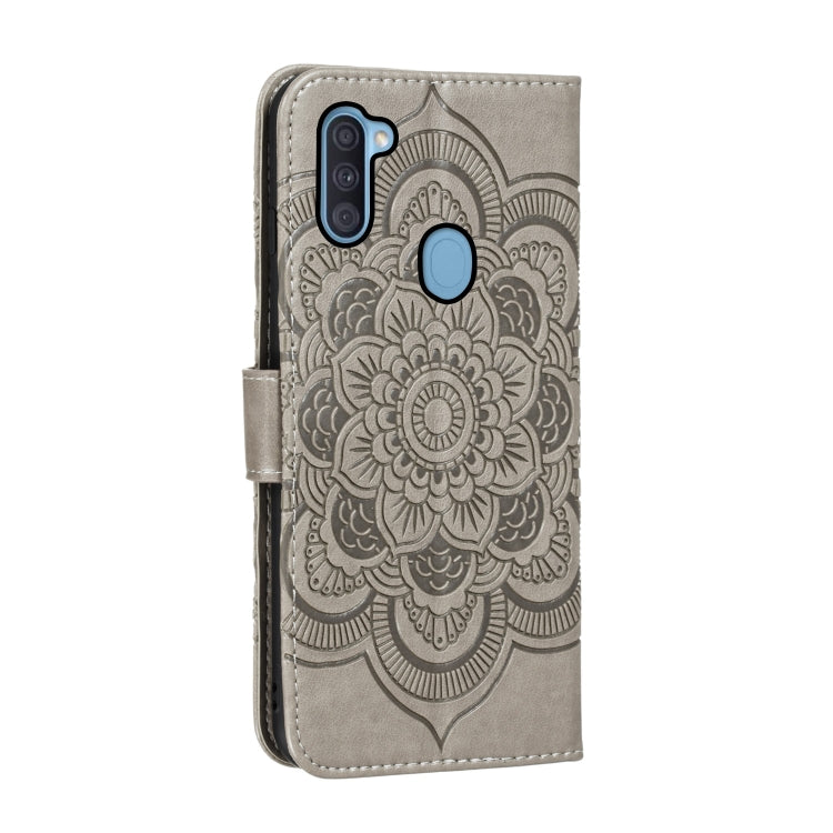 For Galaxy A11 Mandala Embossing Pattern Horizontal Flip PU Leather Case with Holder & Card Slots & Walle & Lanyard