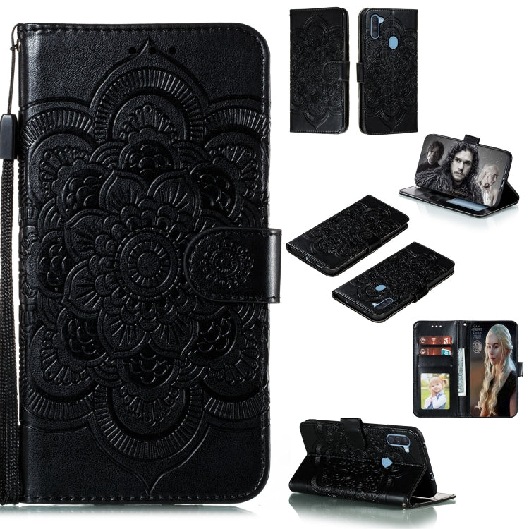 For Galaxy A11 Mandala Embossing Pattern Horizontal Flip PU Leather Case with Holder & Card Slots & Walle & Lanyard