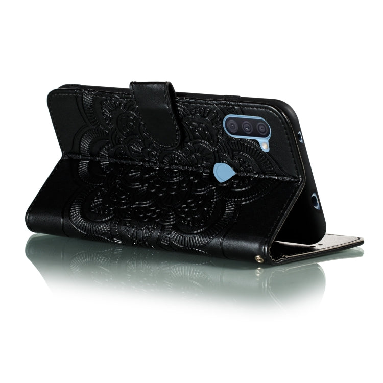 For Galaxy A11 Mandala Embossing Pattern Horizontal Flip PU Leather Case with Holder & Card Slots & Walle & Lanyard
