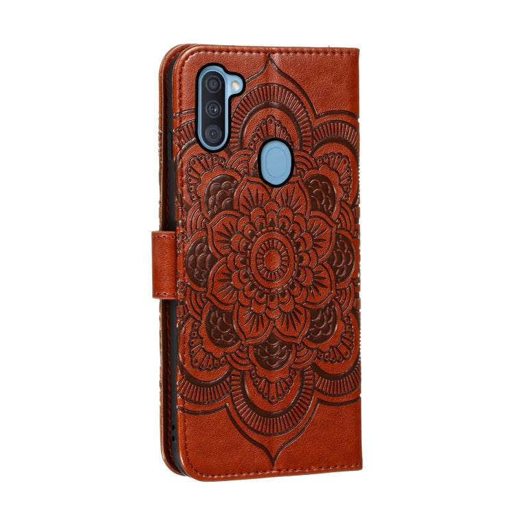 For Galaxy A11 Mandala Embossing Pattern Horizontal Flip PU Leather Case with Holder & Card Slots & Walle & Lanyard