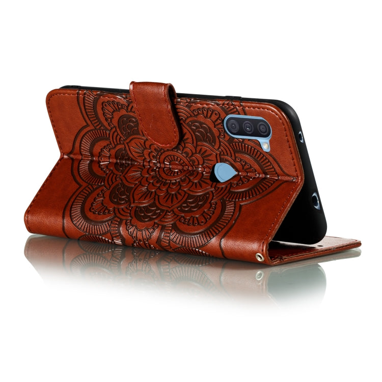 For Galaxy A11 Mandala Embossing Pattern Horizontal Flip PU Leather Case with Holder & Card Slots & Walle & Lanyard