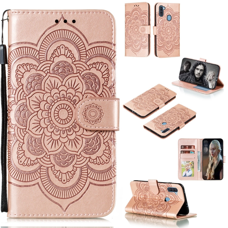 For Galaxy A11 Mandala Embossing Pattern Horizontal Flip PU Leather Case with Holder & Card Slots & Walle & Lanyard