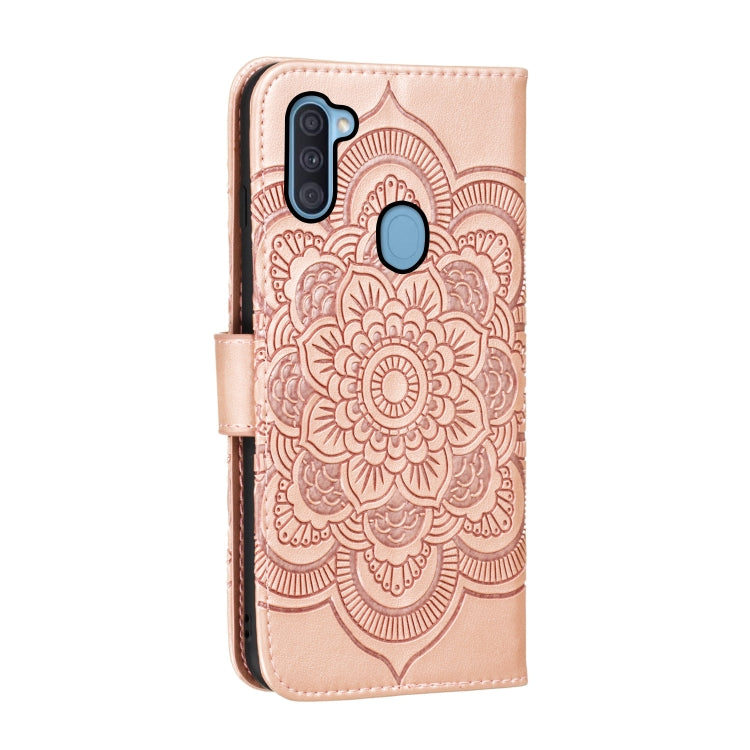 For Galaxy A11 Mandala Embossing Pattern Horizontal Flip PU Leather Case with Holder & Card Slots & Walle & Lanyard