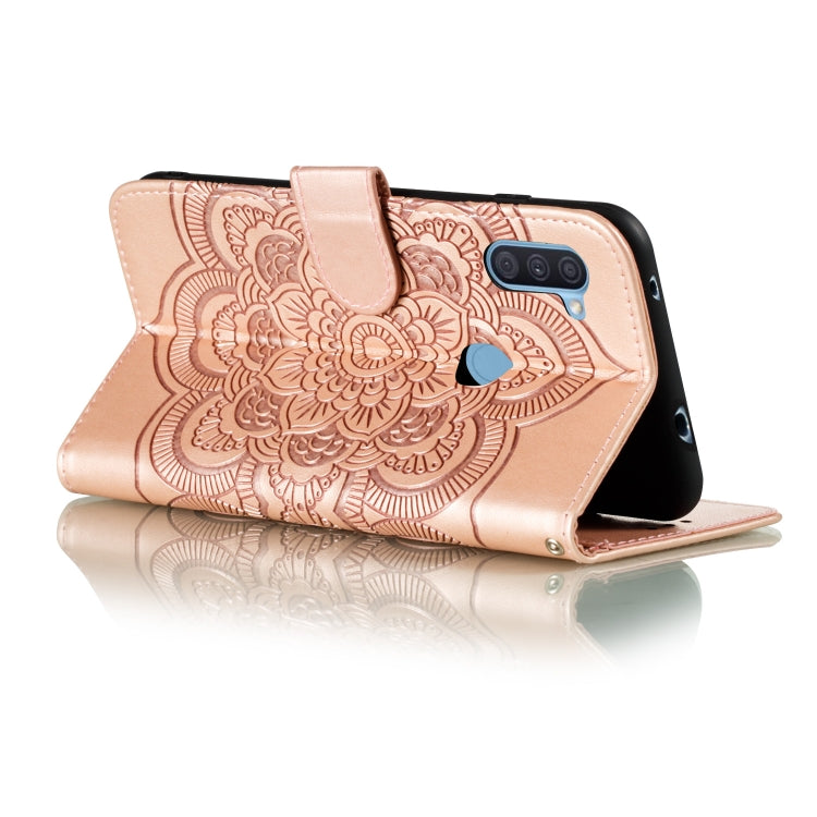 For Galaxy A11 Mandala Embossing Pattern Horizontal Flip PU Leather Case with Holder & Card Slots & Walle & Lanyard