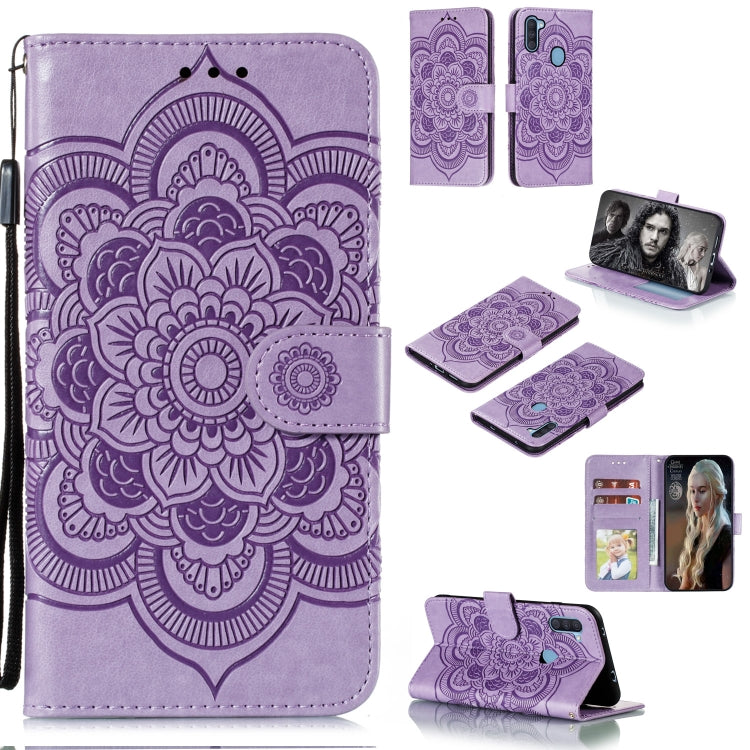 For Galaxy A11 Mandala Embossing Pattern Horizontal Flip PU Leather Case with Holder & Card Slots & Walle & Lanyard