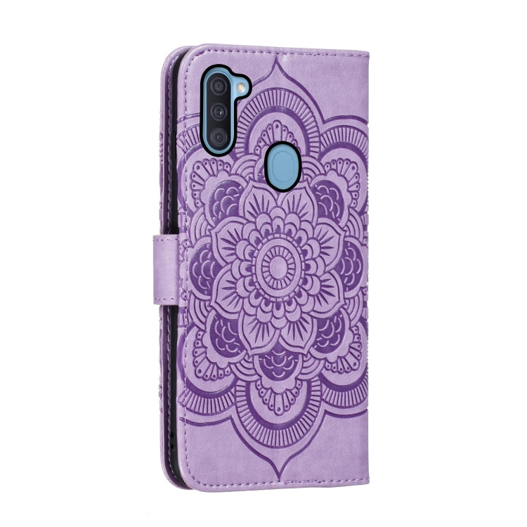 For Galaxy A11 Mandala Embossing Pattern Horizontal Flip PU Leather Case with Holder & Card Slots & Walle & Lanyard