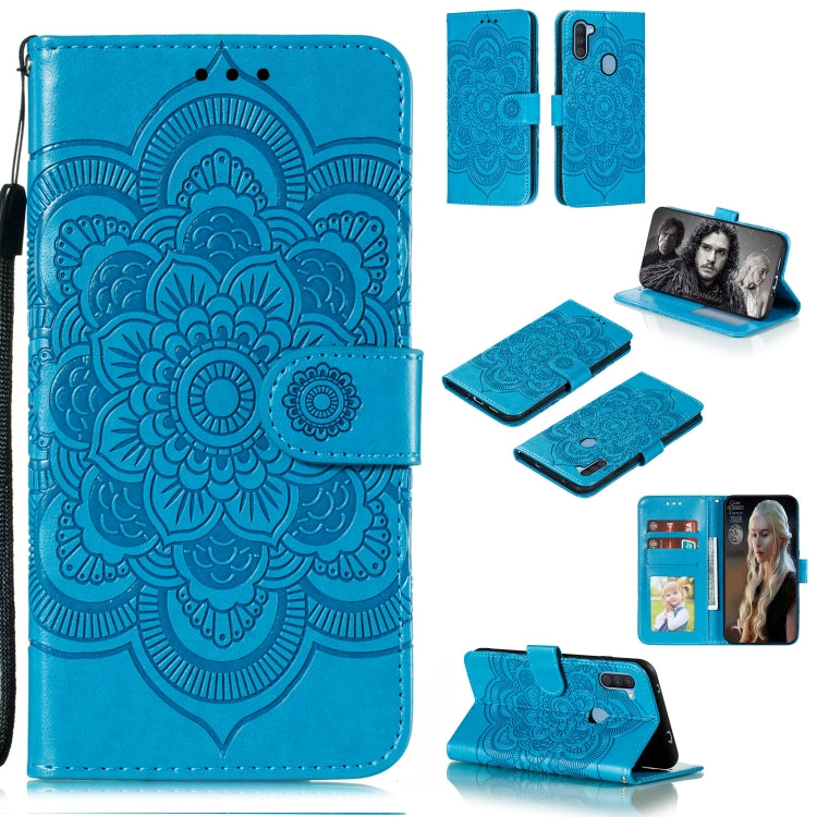 For Galaxy A11 Mandala Embossing Pattern Horizontal Flip PU Leather Case with Holder & Card Slots & Walle & Lanyard