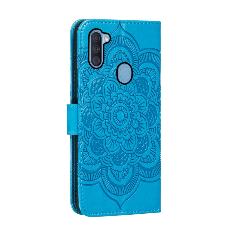 For Galaxy A11 Mandala Embossing Pattern Horizontal Flip PU Leather Case with Holder & Card Slots & Walle & Lanyard