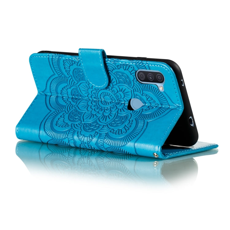 For Galaxy A11 Mandala Embossing Pattern Horizontal Flip PU Leather Case with Holder & Card Slots & Walle & Lanyard