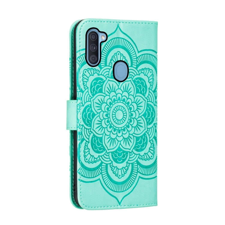 For Galaxy A11 Mandala Embossing Pattern Horizontal Flip PU Leather Case with Holder & Card Slots & Walle & Lanyard