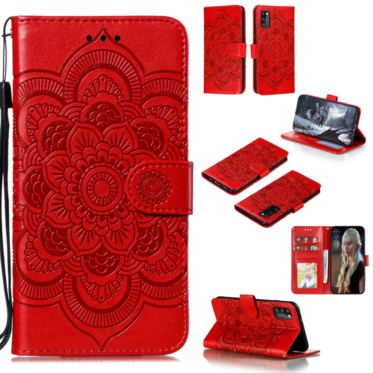 For Galaxy A41 Mandala Embossing Pattern Horizontal Flip PU Leather Case with Holder & Card Slots & Walle & Lanyard