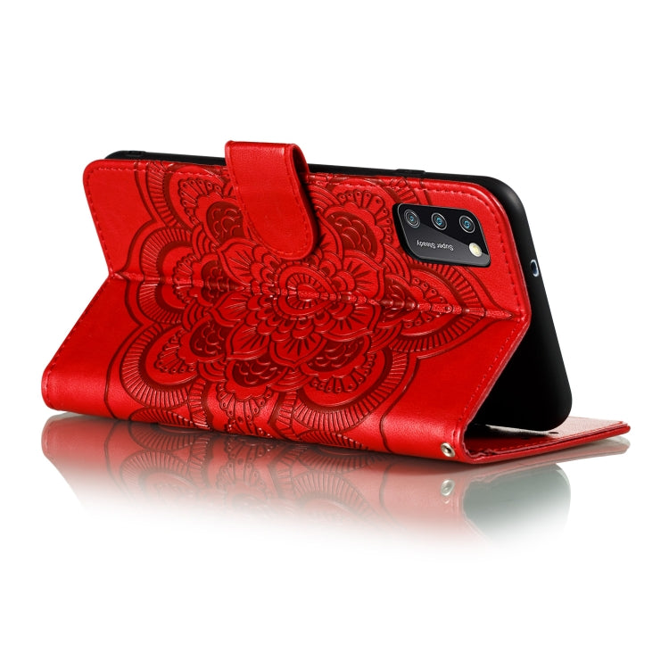 For Galaxy A41 Mandala Embossing Pattern Horizontal Flip PU Leather Case with Holder & Card Slots & Walle & Lanyard