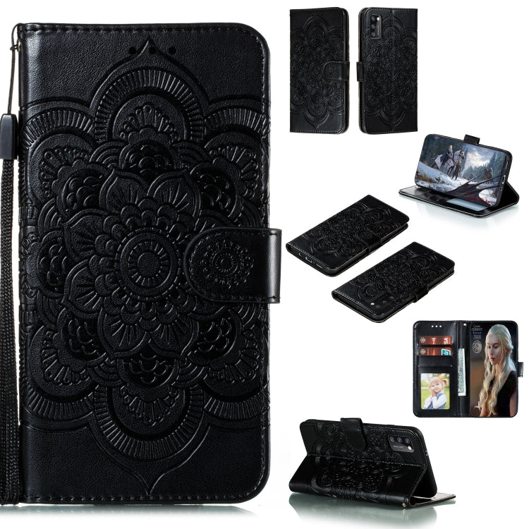 For Galaxy A41 Mandala Embossing Pattern Horizontal Flip PU Leather Case with Holder & Card Slots & Walle & Lanyard