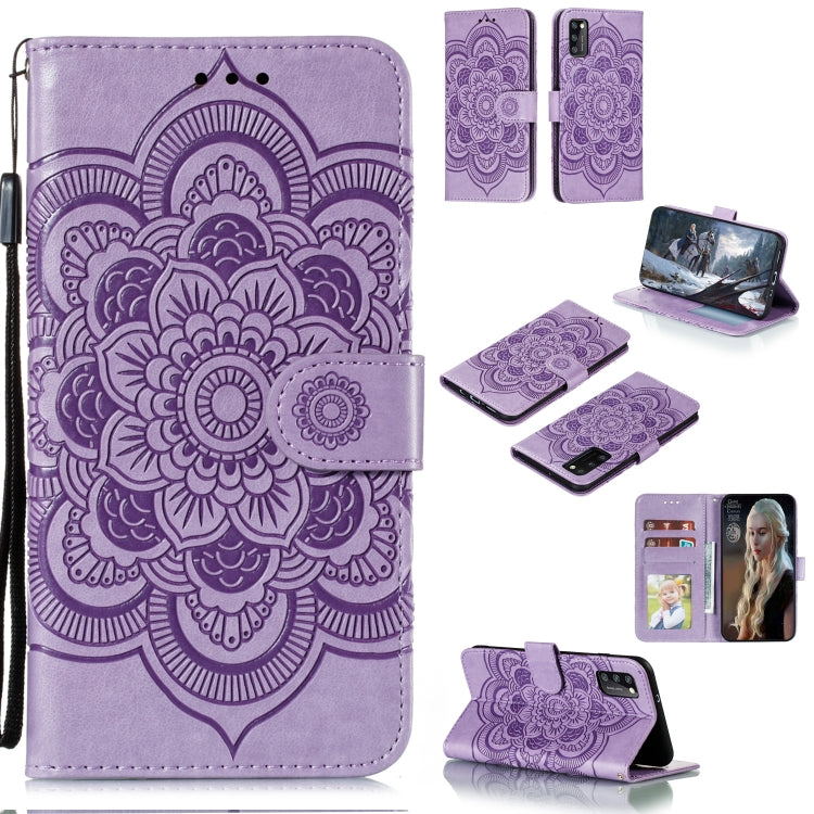 For Galaxy A41 Mandala Embossing Pattern Horizontal Flip PU Leather Case with Holder & Card Slots & Walle & Lanyard