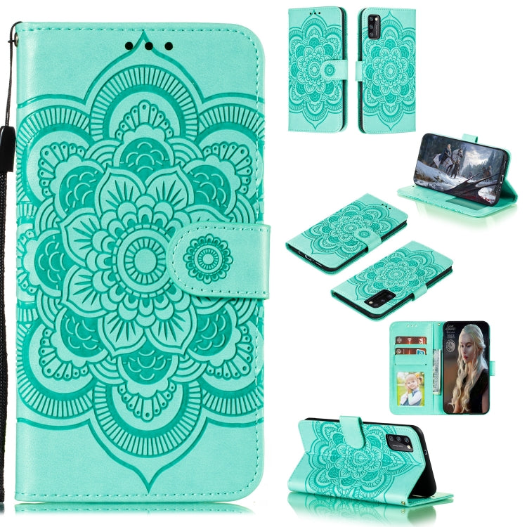 For Galaxy A41 Mandala Embossing Pattern Horizontal Flip PU Leather Case with Holder & Card Slots & Walle & Lanyard
