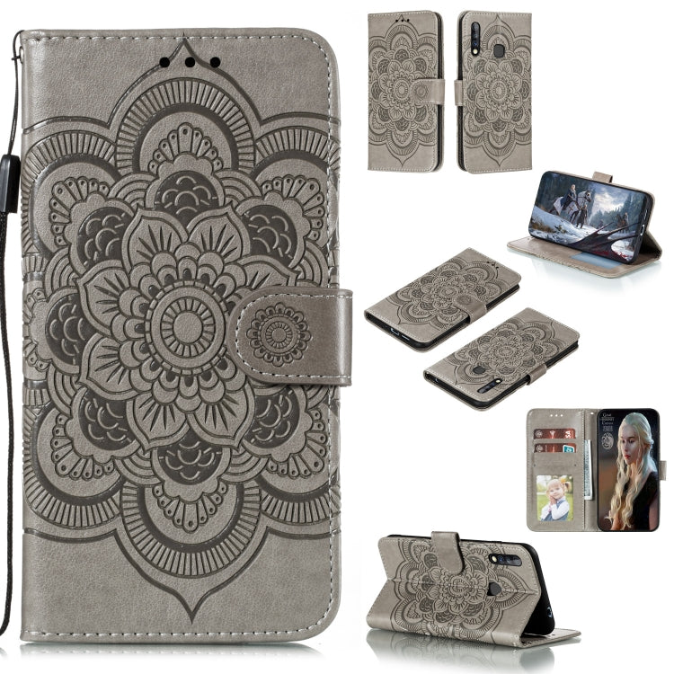 For Galaxy A70e Mandala Embossing Pattern Horizontal Flip PU Leather Case with Holder & Card Slots & Walle & Lanyard