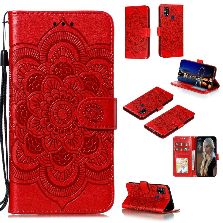 For Galaxy M31 Mandala Embossing Pattern Horizontal Flip PU Leather Case with Holder & Card Slots & Walle & Lanyard