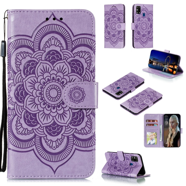For Galaxy M31 Mandala Embossing Pattern Horizontal Flip PU Leather Case with Holder & Card Slots & Walle & Lanyard