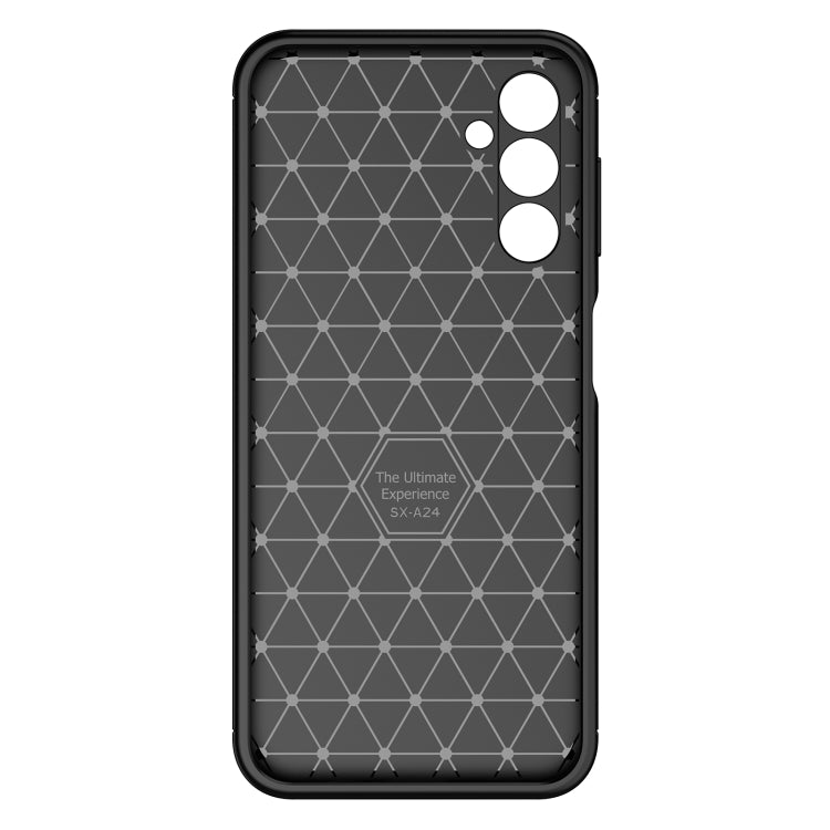For Samsung Galaxy A24 4G Carbon Fiber Texture Shockproof TPU Phone Case(Black)