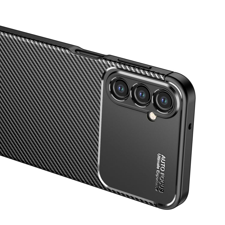 For Samsung Galaxy A24 4G Carbon Fiber Texture Shockproof TPU Phone Case(Black)