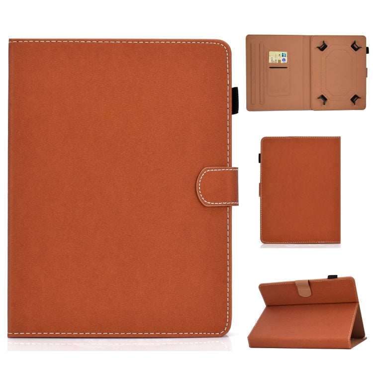 For 8 inch Solid Color Tablet PC Universal Magnetic Horizontal Flip Leather Case with Card Slots & Holder