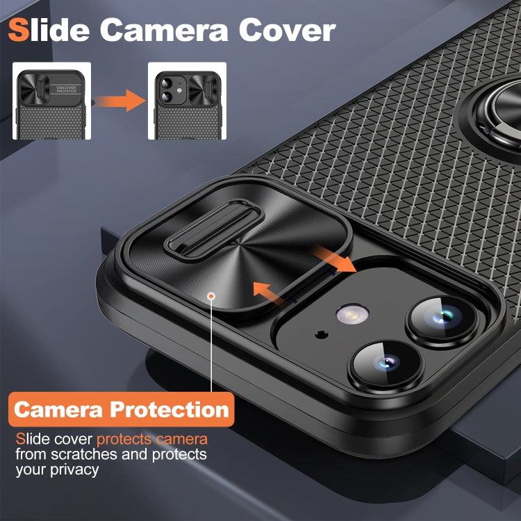 For iPhone 14 Plus Sliding Camshield Armor Phone Case with Ring Holder