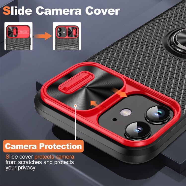 For iPhone 14 Plus Sliding Camshield Armor Phone Case with Ring Holder