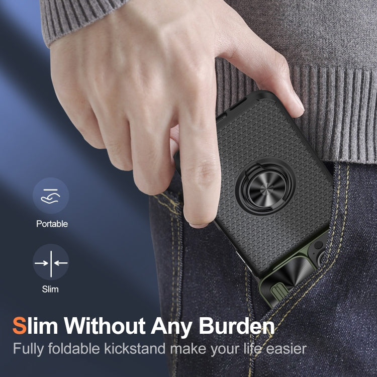 For iPhone 14 Plus Sliding Camshield Armor Phone Case with Ring Holder