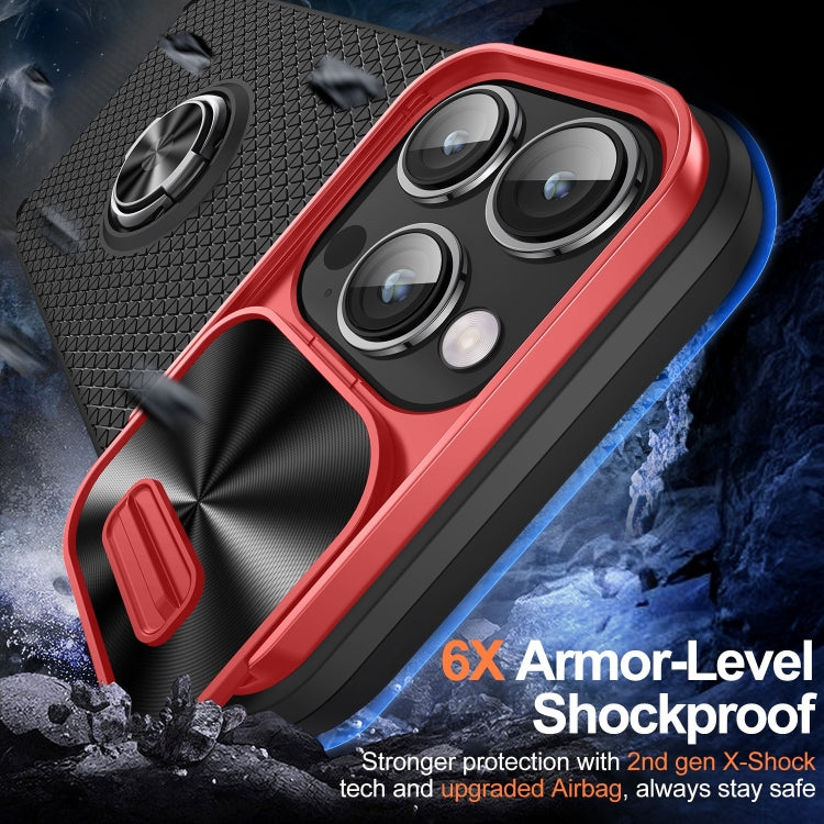 For iPhone 14 Pro Sliding Camshield Armor Phone Case with Ring Holder