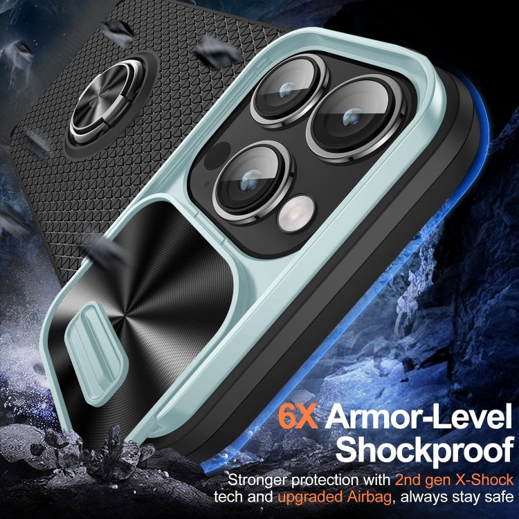 For iPhone 14 Pro Sliding Camshield Armor Phone Case with Ring Holder