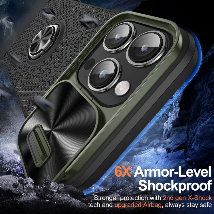 For iPhone 14 Pro Sliding Camshield Armor Phone Case with Ring Holder