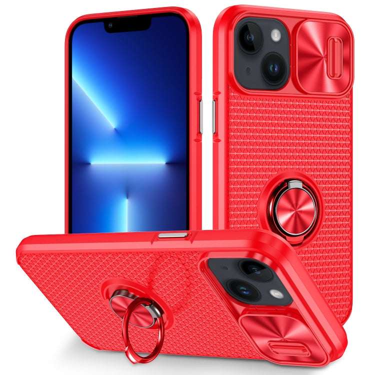For iPhone 13 Sliding Camshield Armor Phone Case with Ring Holder