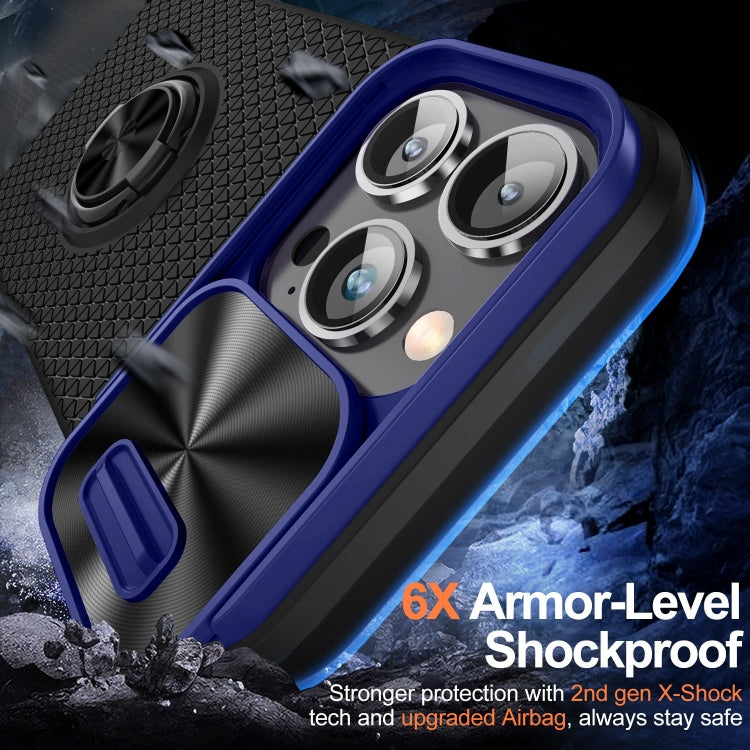 For iPhone 13 Pro Sliding Camshield Armor Phone Case with Ring Holder