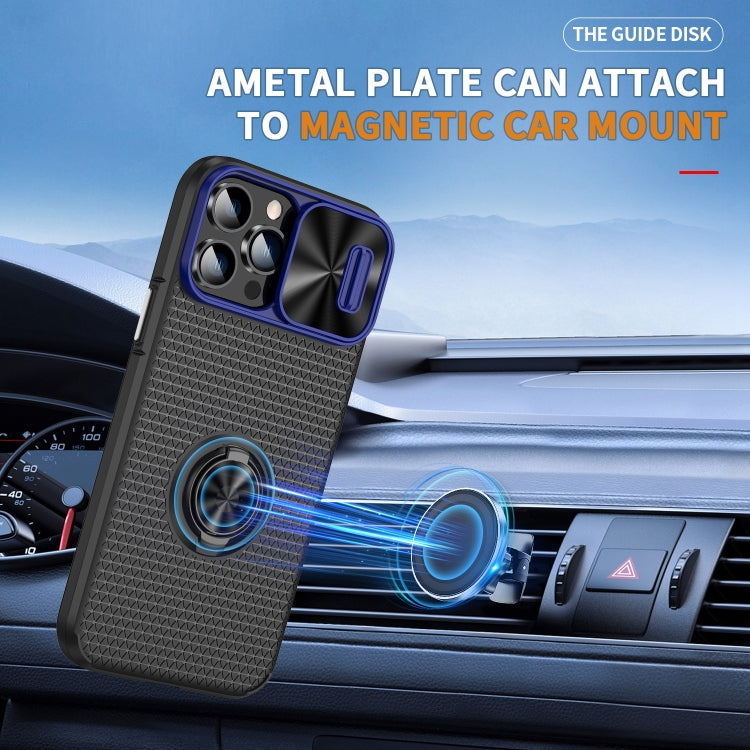 For iPhone 13 Pro Sliding Camshield Armor Phone Case with Ring Holder