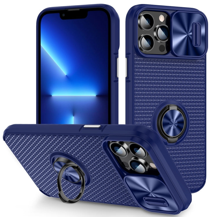 For iPhone 13 Pro Sliding Camshield Armor Phone Case with Ring Holder