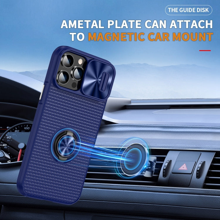 For iPhone 13 Pro Sliding Camshield Armor Phone Case with Ring Holder