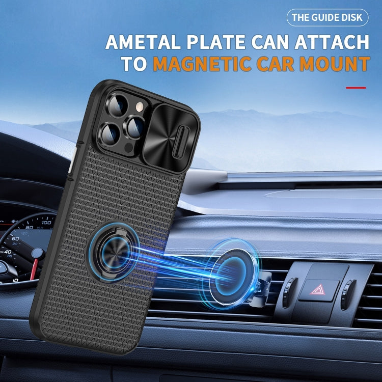For iPhone 13 Pro Sliding Camshield Armor Phone Case with Ring Holder