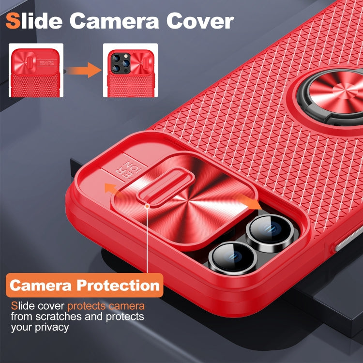 For iPhone 13 Pro Sliding Camshield Armor Phone Case with Ring Holder