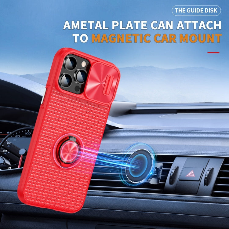 For iPhone 13 Pro Sliding Camshield Armor Phone Case with Ring Holder