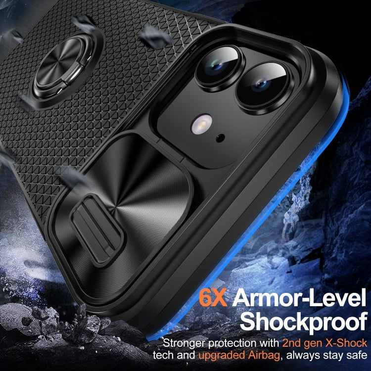 For iPhone 12 Sliding Camshield Armor Phone Case with Ring Holder