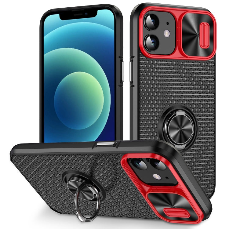 For iPhone 12 Sliding Camshield Armor Phone Case with Ring Holder